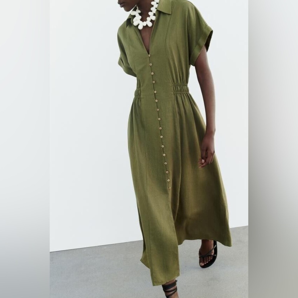Zara Olive Green dress Size Small in perfect condition doesn’t fit anymore